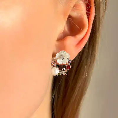 Pendientes flores de Plata