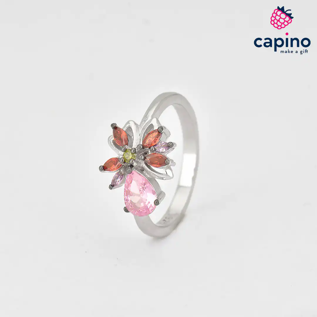 Anillo de plata flor Alffredo