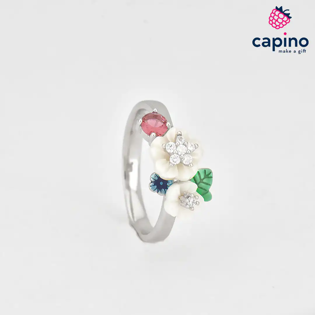 Anillo de plata flor Aledo