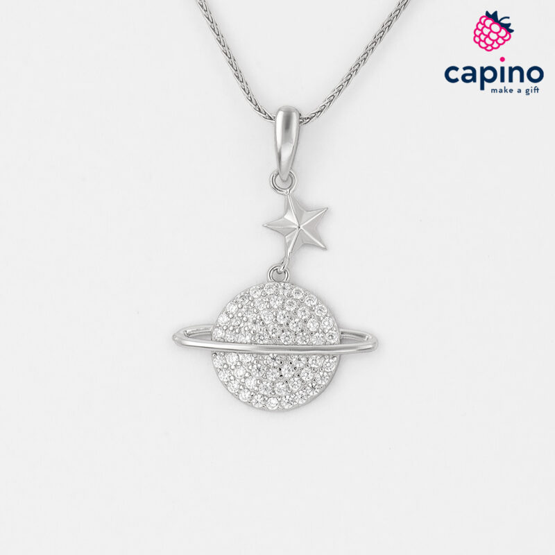 Collar Saturno de plata Bianca 1