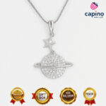 Collar Saturno de plata Bianca 3