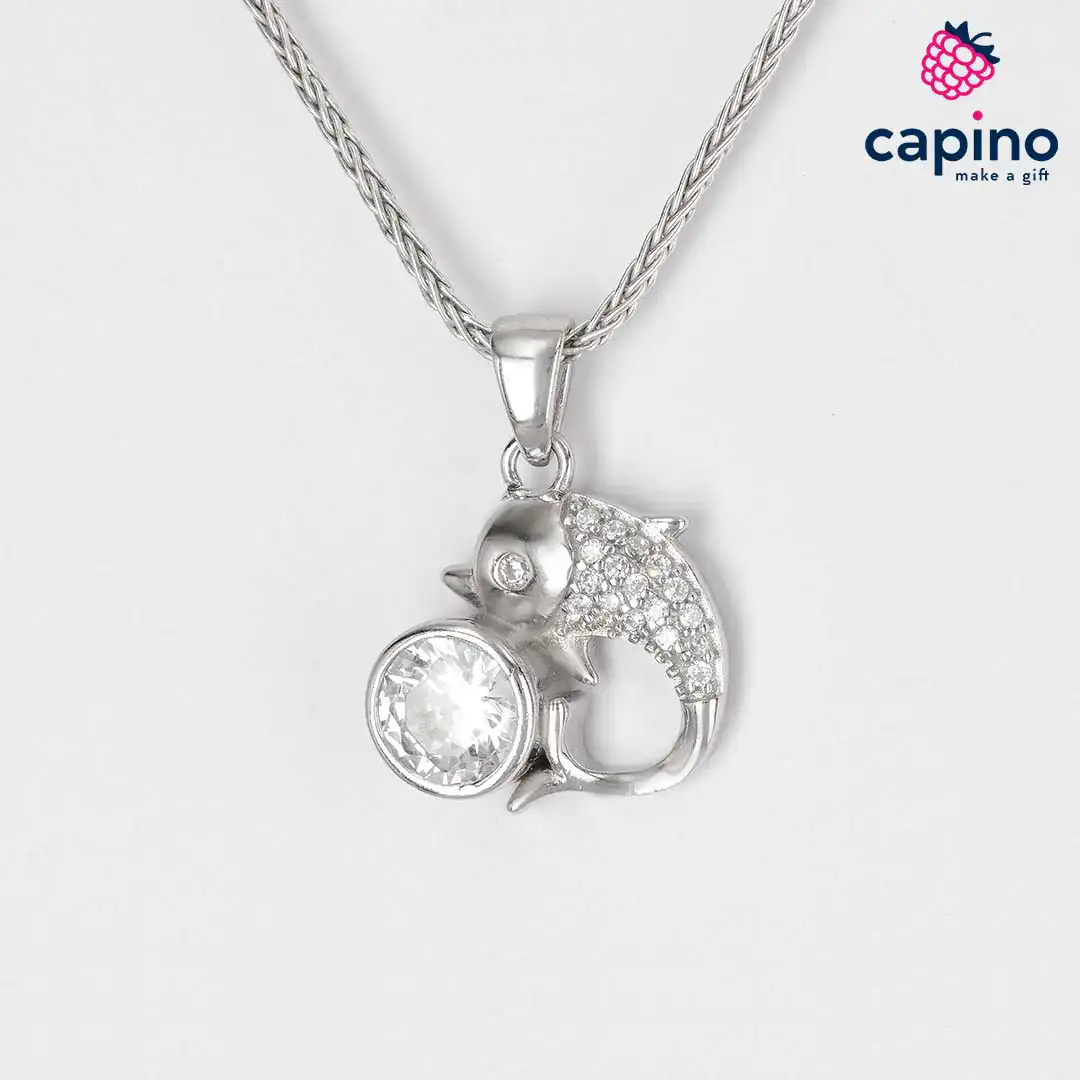 Collar delfín de plata Paoletta