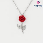 Collar flor rosa de plata Marisa 2
