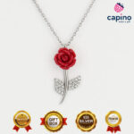 Collar flor rosa de plata Marisa 3