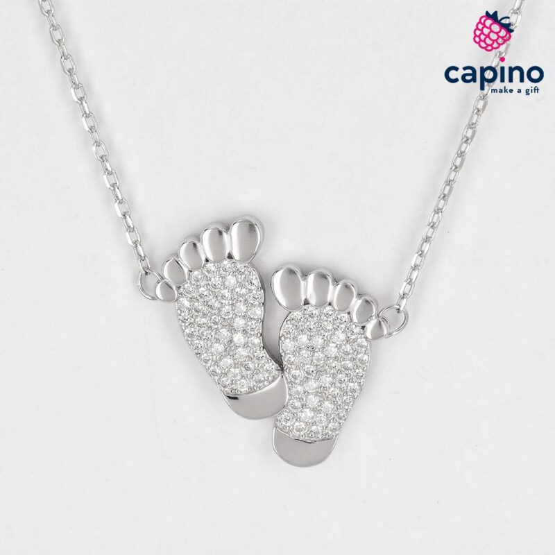 Collar pies de bebé de plata Lidia 1