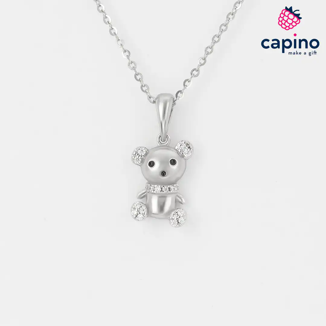 Collar oso de plata Marina