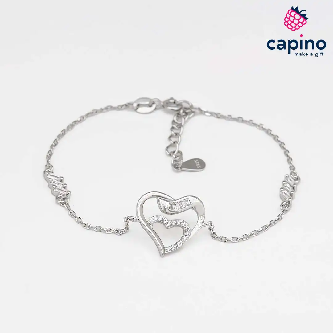Pulsera de plata corazón Ida
