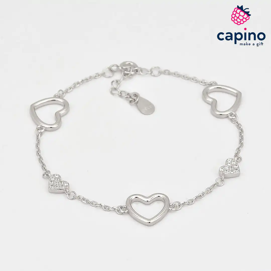 Pulsera de plata corazón Jolanda
