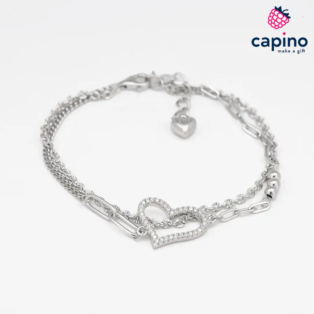 Pulsera de plata corazón Fiamma