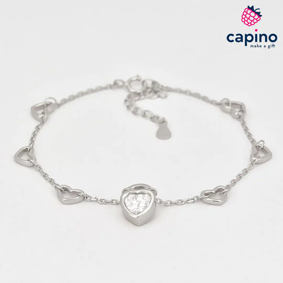 Pulsera de plata corazón Vanessa