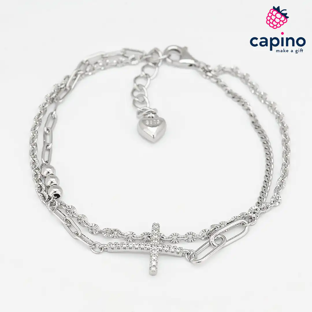 Pulsera de plata cruz Roberta