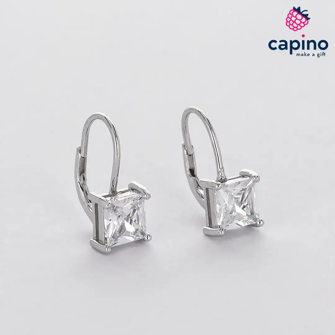 Pendientes cuadrado de plata Serena