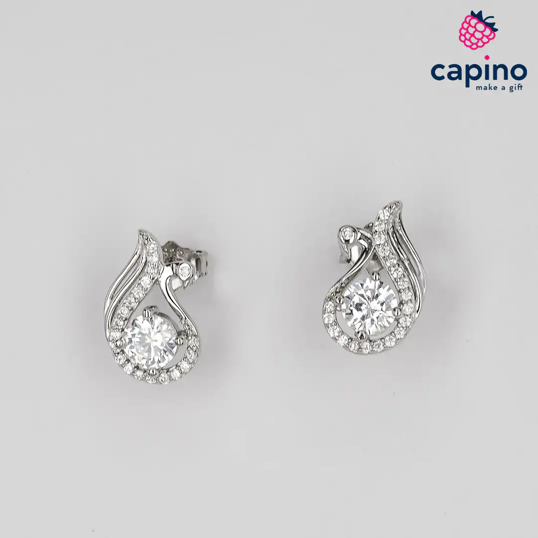 Pendientes cisne de plata Paola