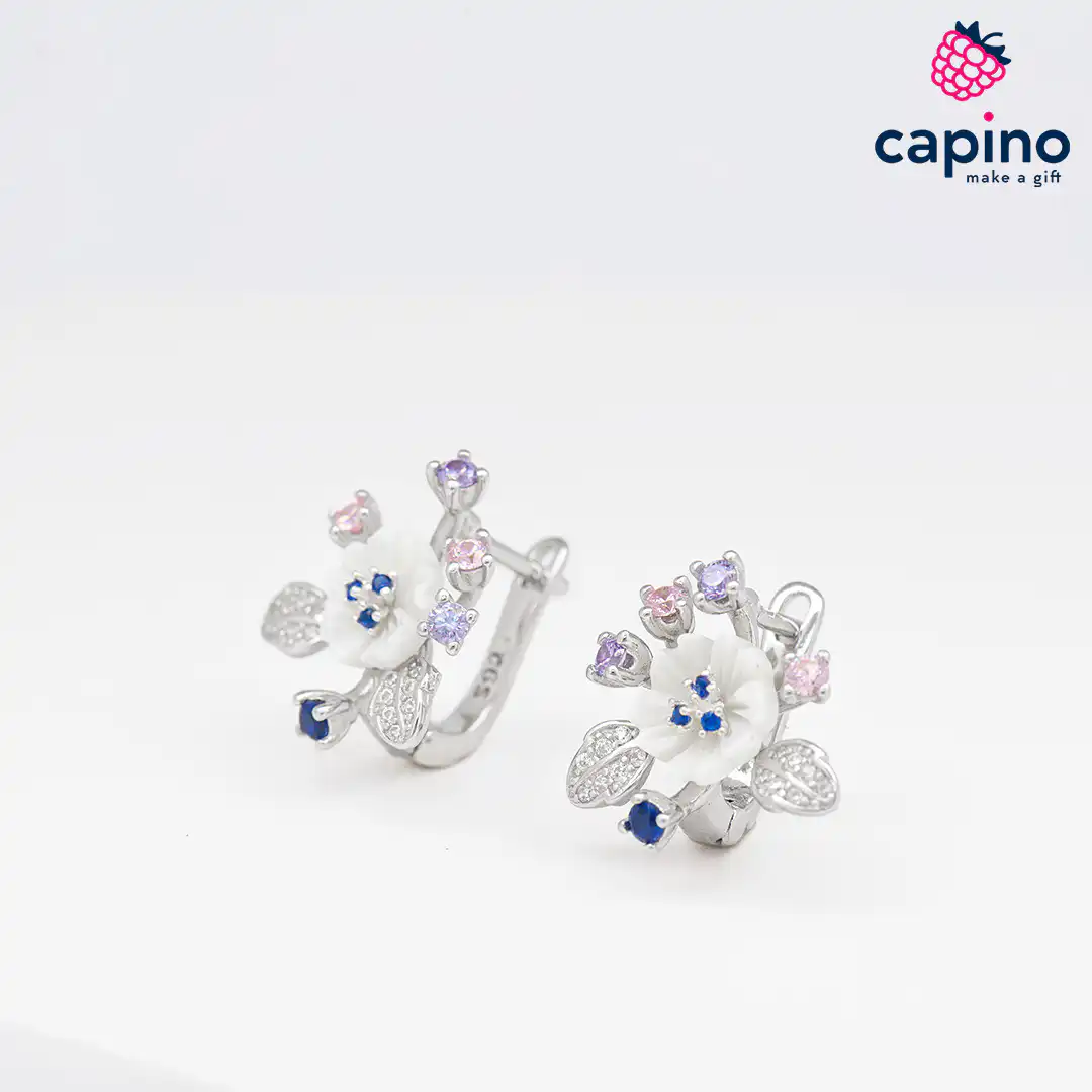 Pendientes flor de plata Benedetto