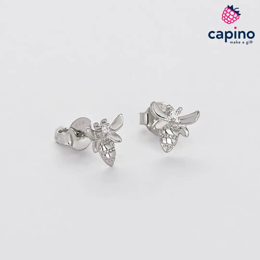 Pendientes abeja de plata Tatiana