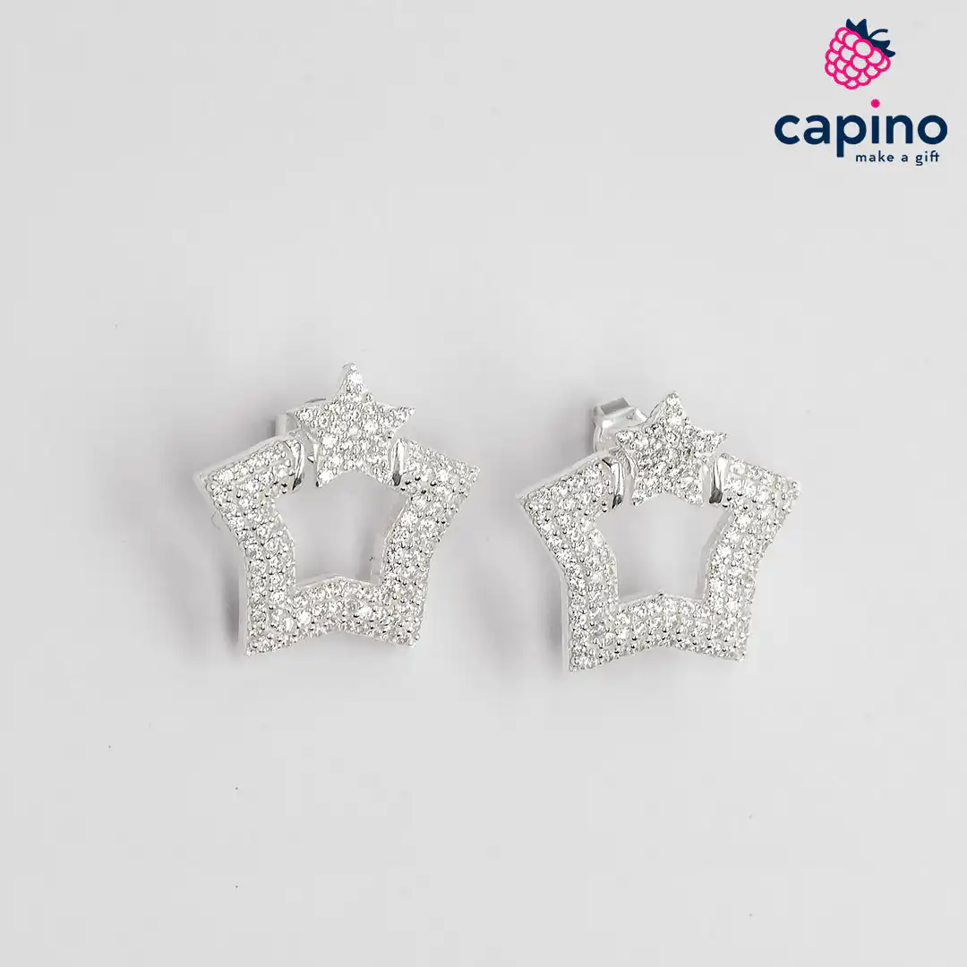 Pendientes estrellas de plata Loretta