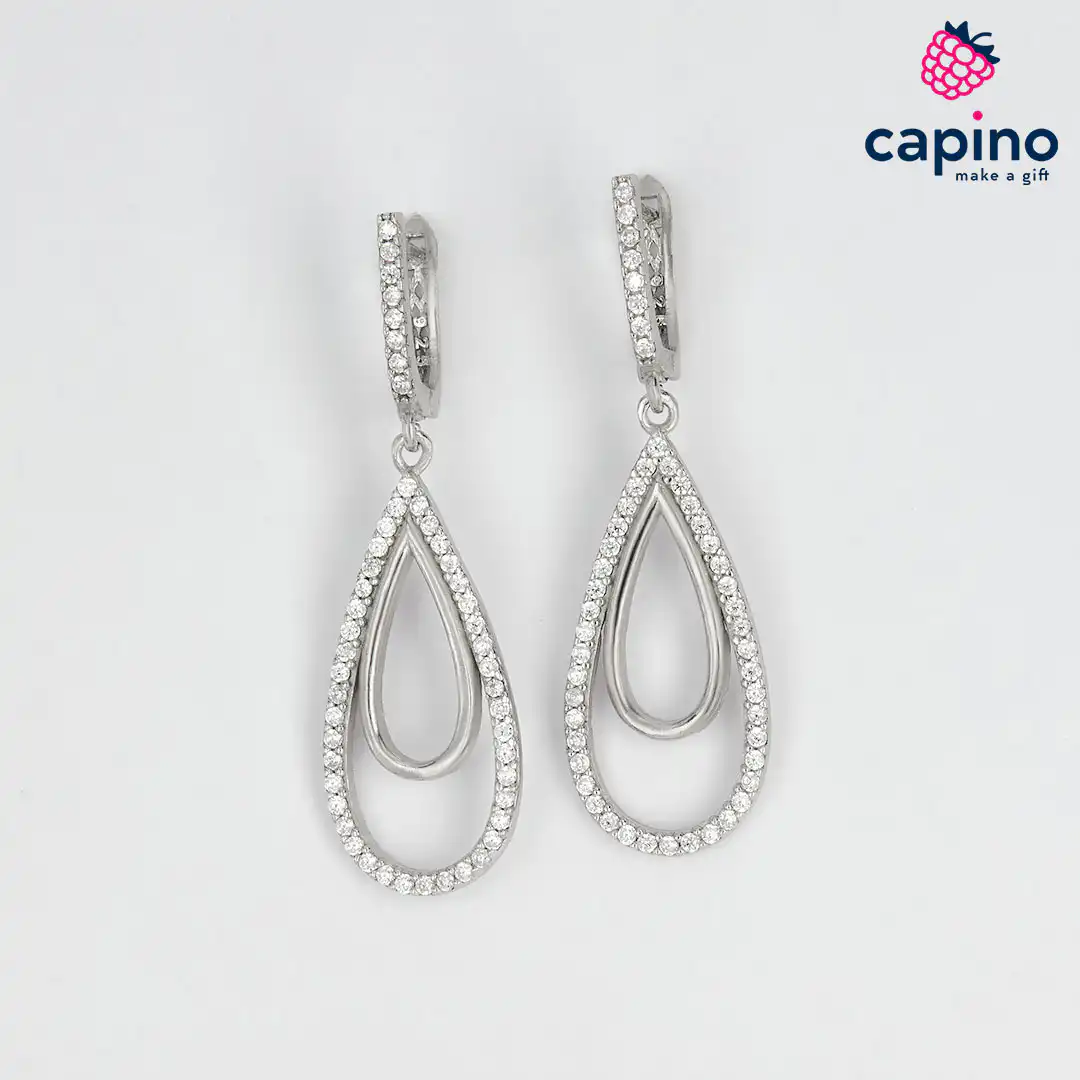 Pendientes gotas de plata Mariana