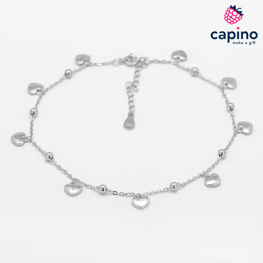 Tobillera de plata corazón Mrier