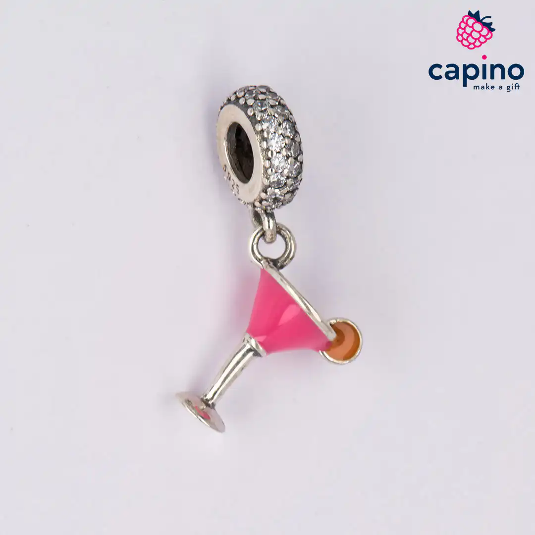 Charm copa de coctel de plata Maggie