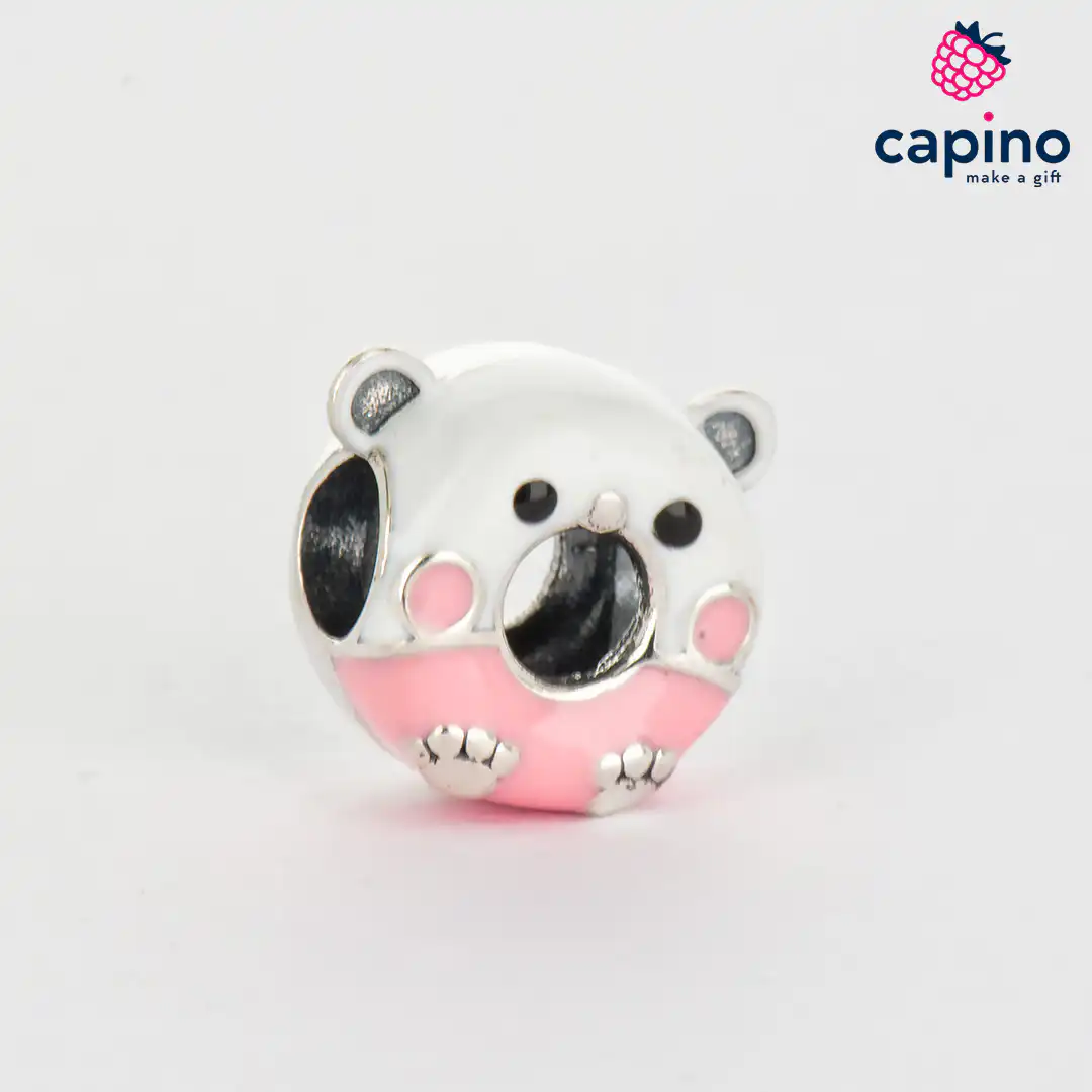 Charm oso donut de plata Pepper
