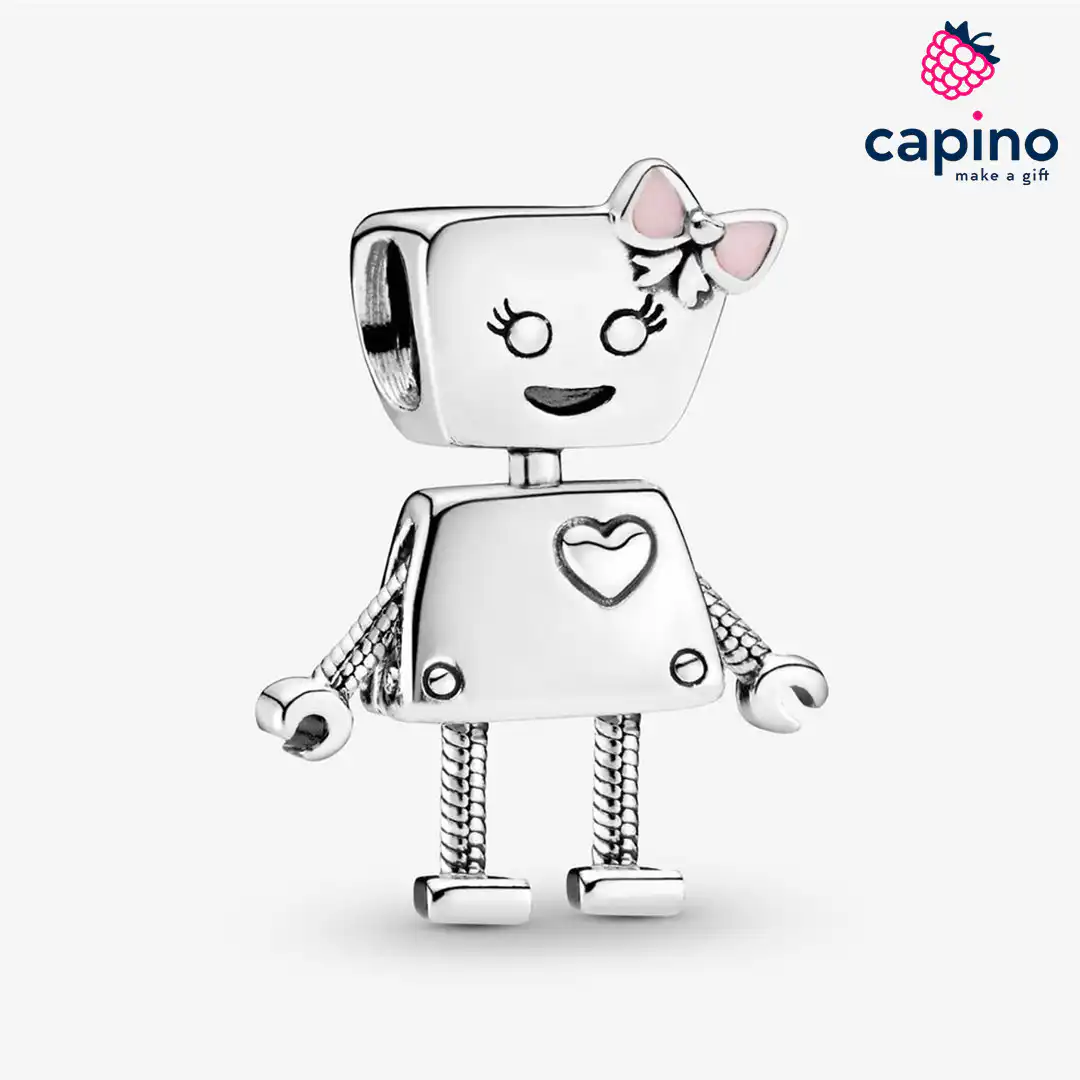 Charm chica robot de plata Arsenio