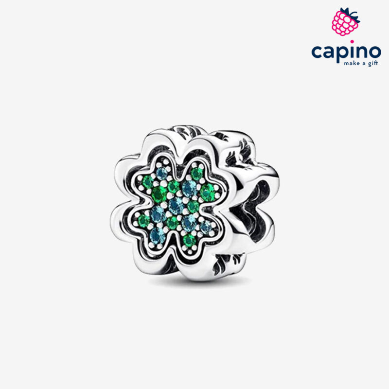 Charm trébol dos partes de plata Carmine 1