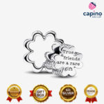 Charm trébol dos partes de plata Carmine 4
