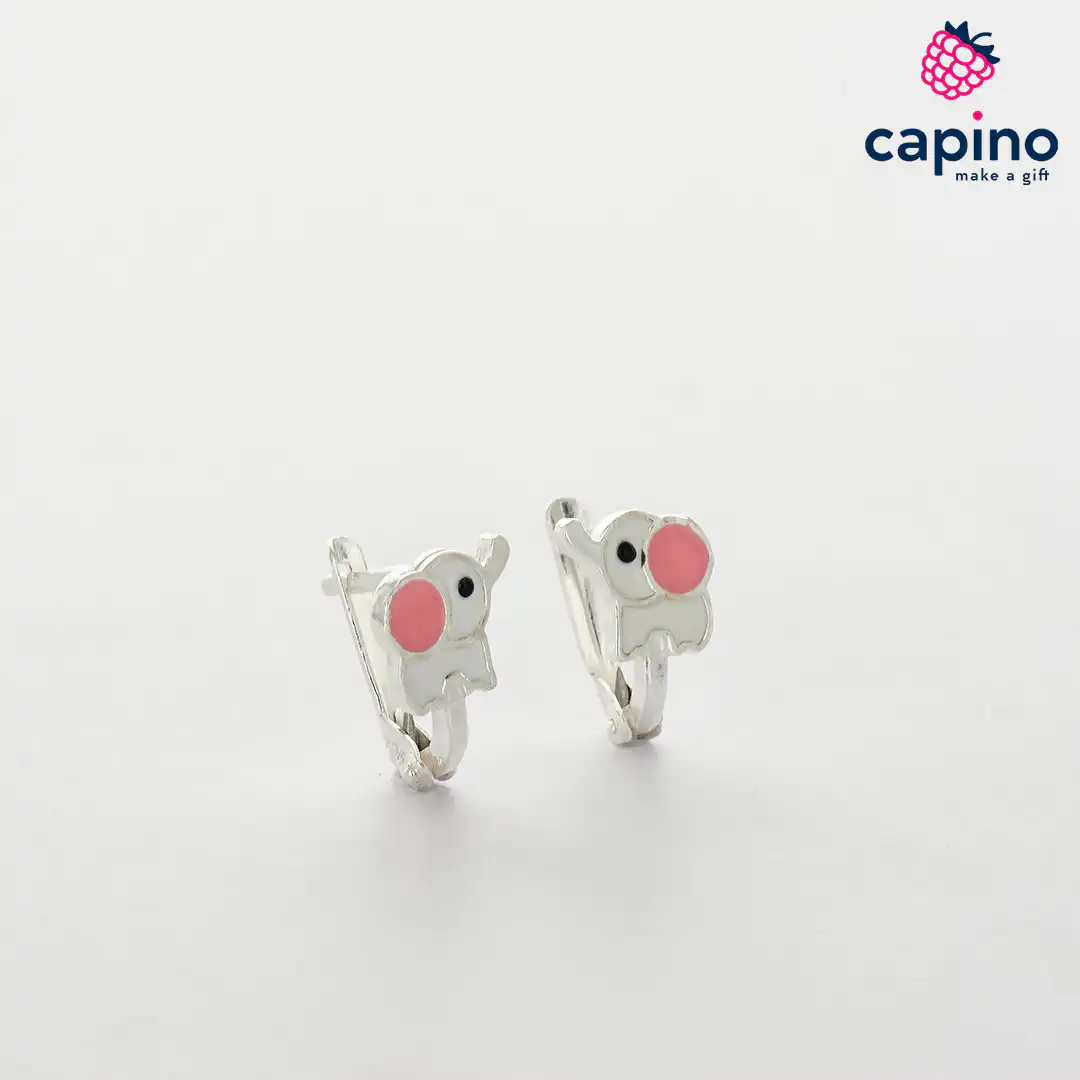 Pendientes para niñas bebé elefante de plata Kitty