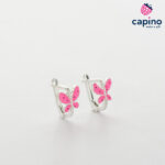 Pendientes para niñas mariposa rosa de plata Lola 2