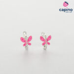Pendientes para niñas mariposa rosa de plata Lola 3