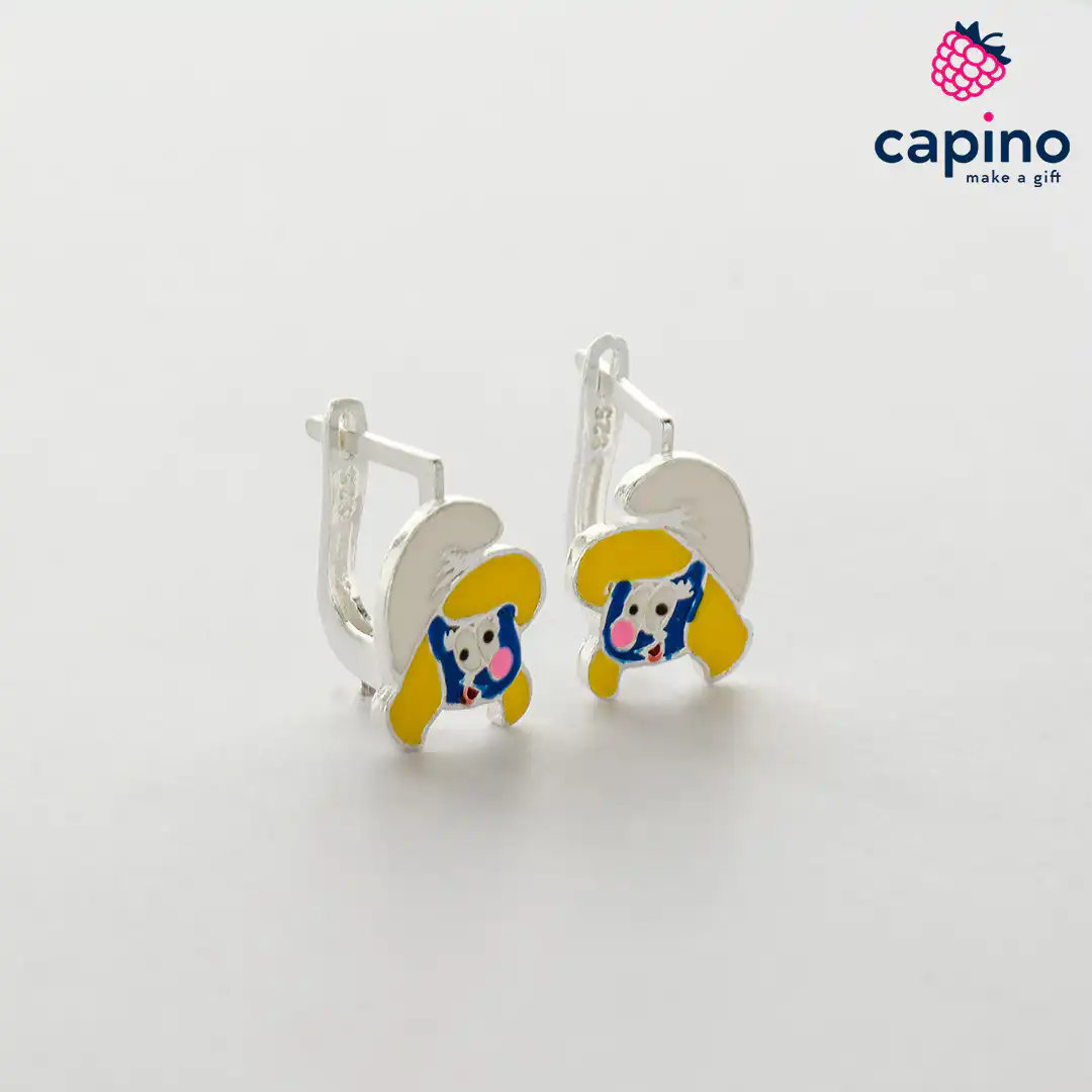 Pendientes para niñas pitufo de plata Gracie