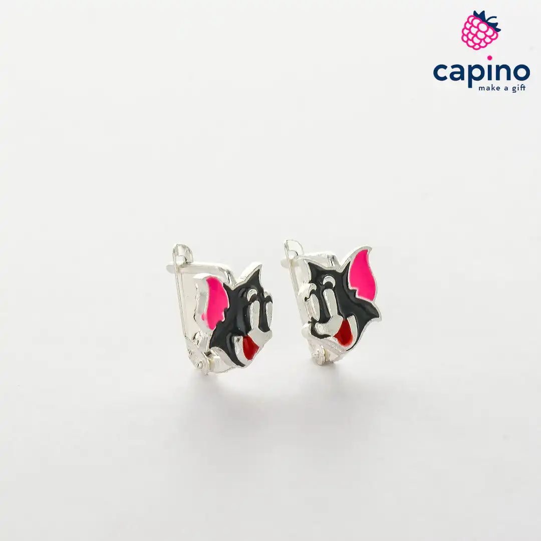 Pendientes para niñas Tom y Jerry de plata Penny