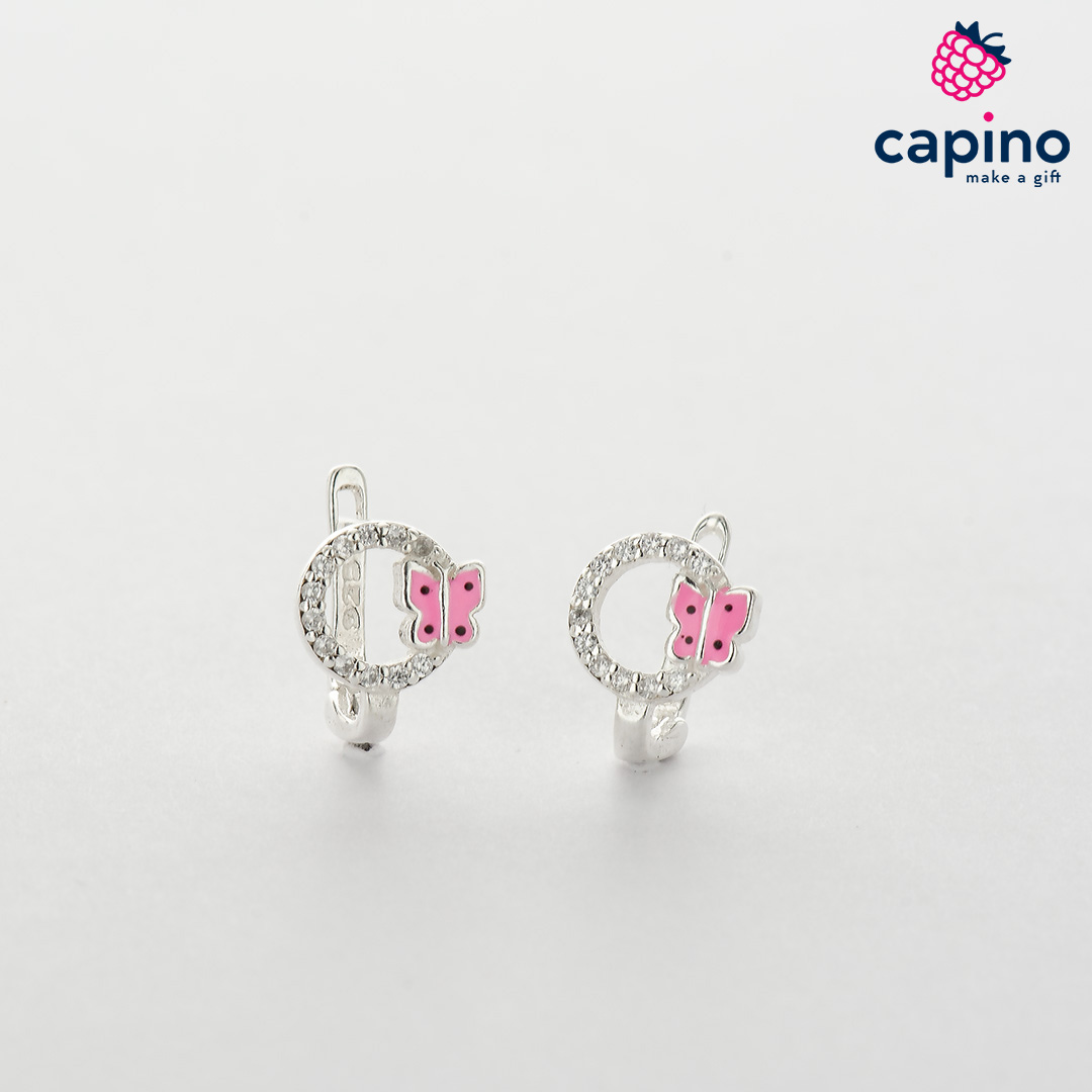 Pendientes para niñas mariposa de plata Olive