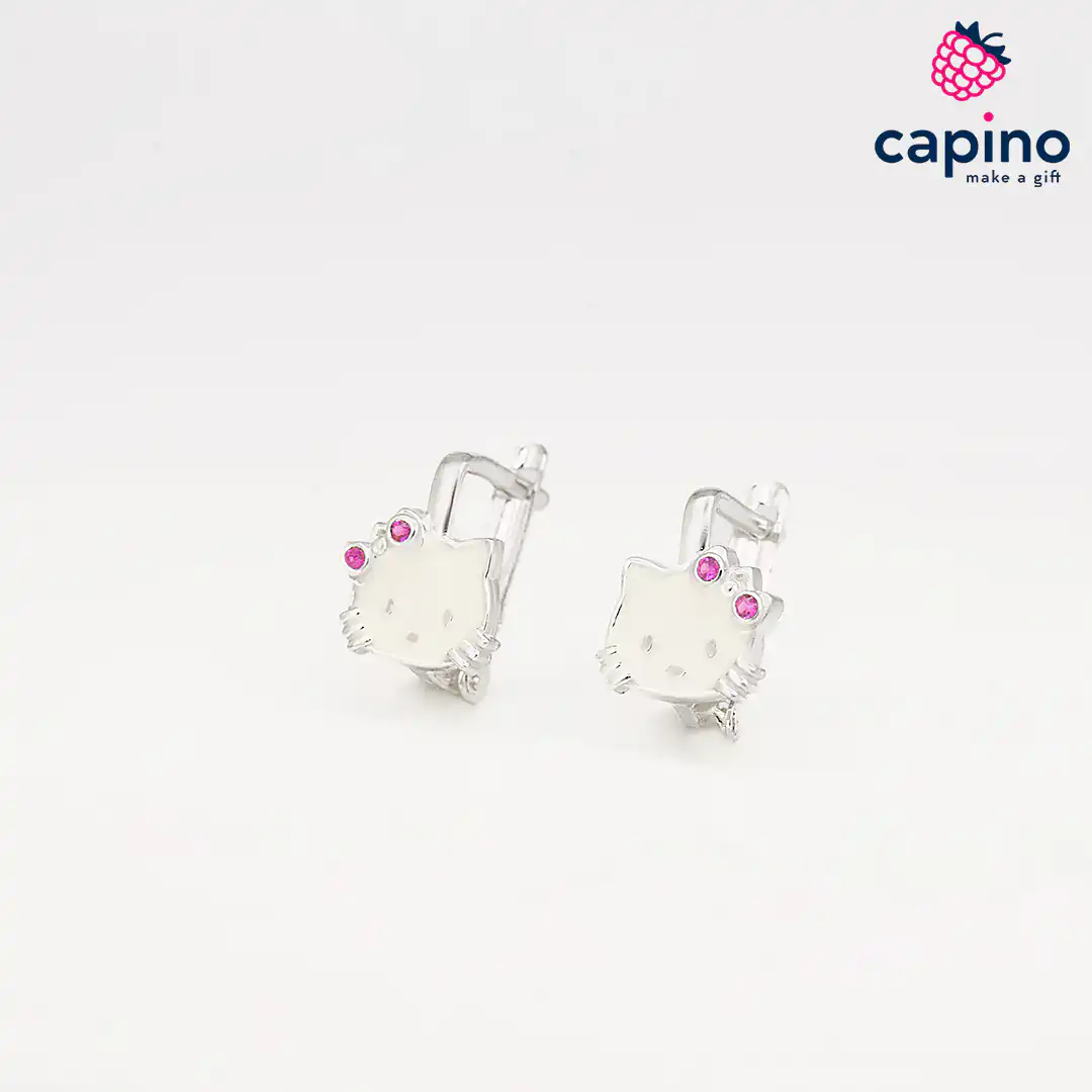 Pendientes para niñas Hello kitty de plata Kiki
