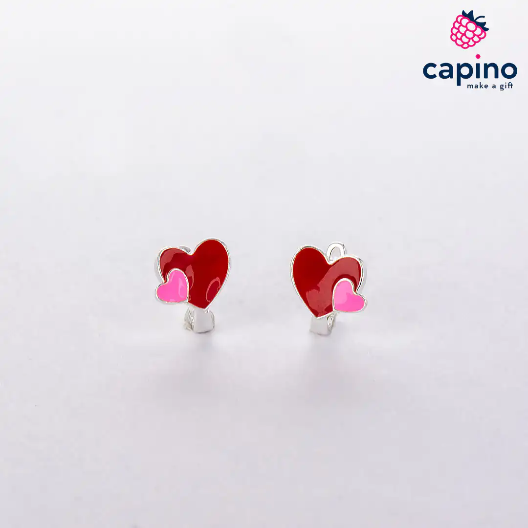Pendientes para niñas corazón de plata Maggie