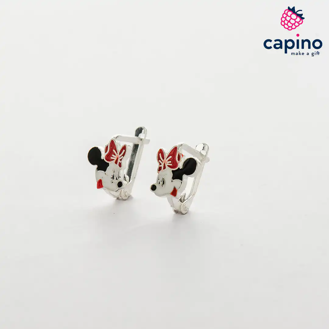 Pendientes para niñas Minnie Mouse de plata Piper