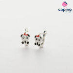 Pendientes para niñas panda de plata Sadie 3