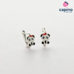 Pendientes para niñas panda de plata Sadie 4
