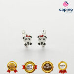 Pendientes para niñas panda de plata Sadie 5