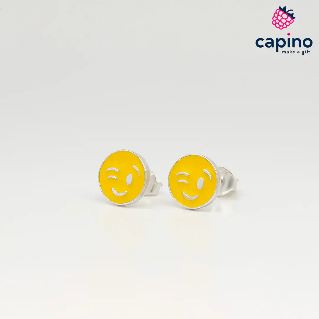 Pendientes para niñas sonrisa de plata Izzy
