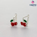 Pendientes para niñas cerezas de plata Abby 4