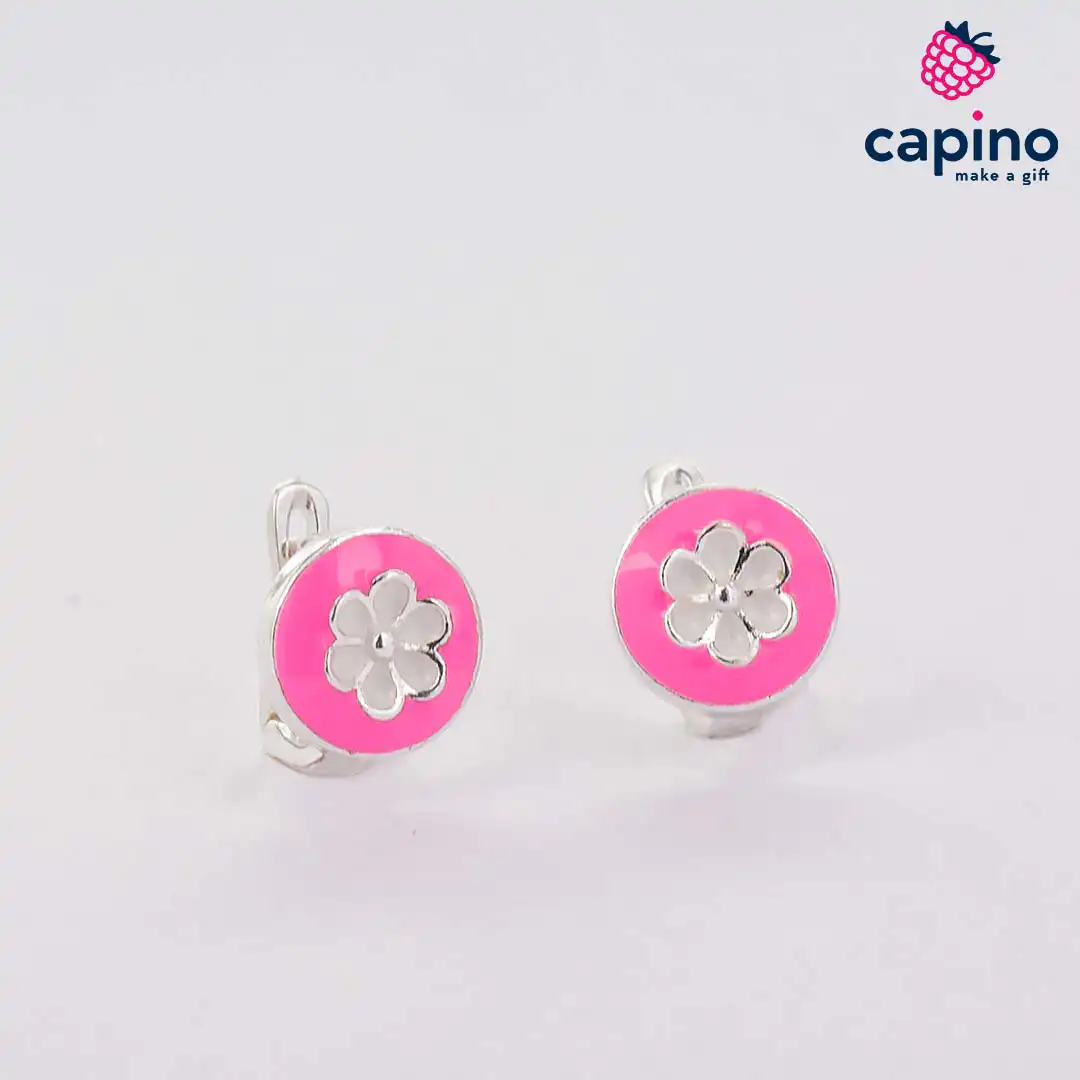 Pendientes para niñas flor de plata Shadow