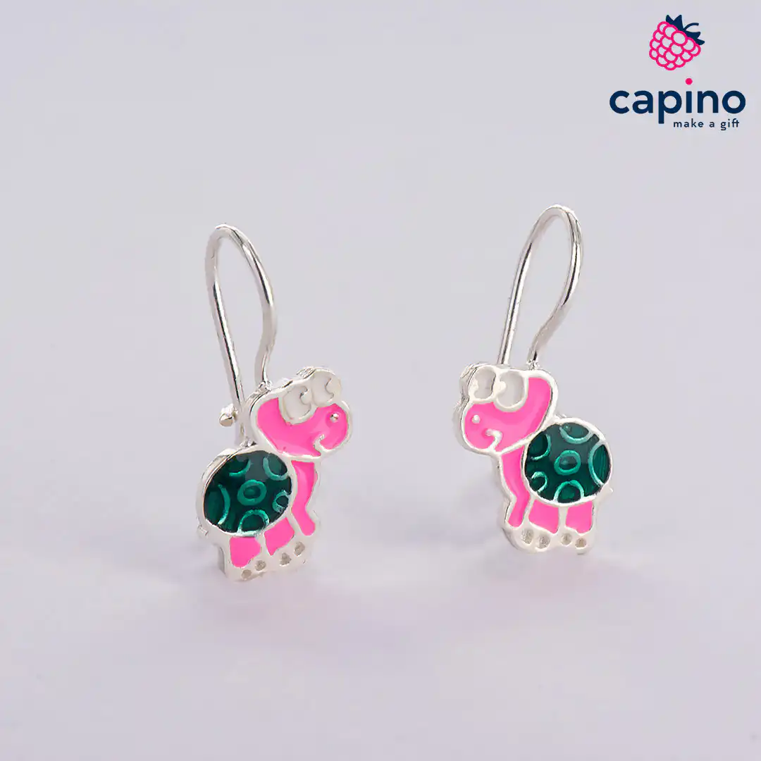 Pendientes para niñas tortuga de plata Millie