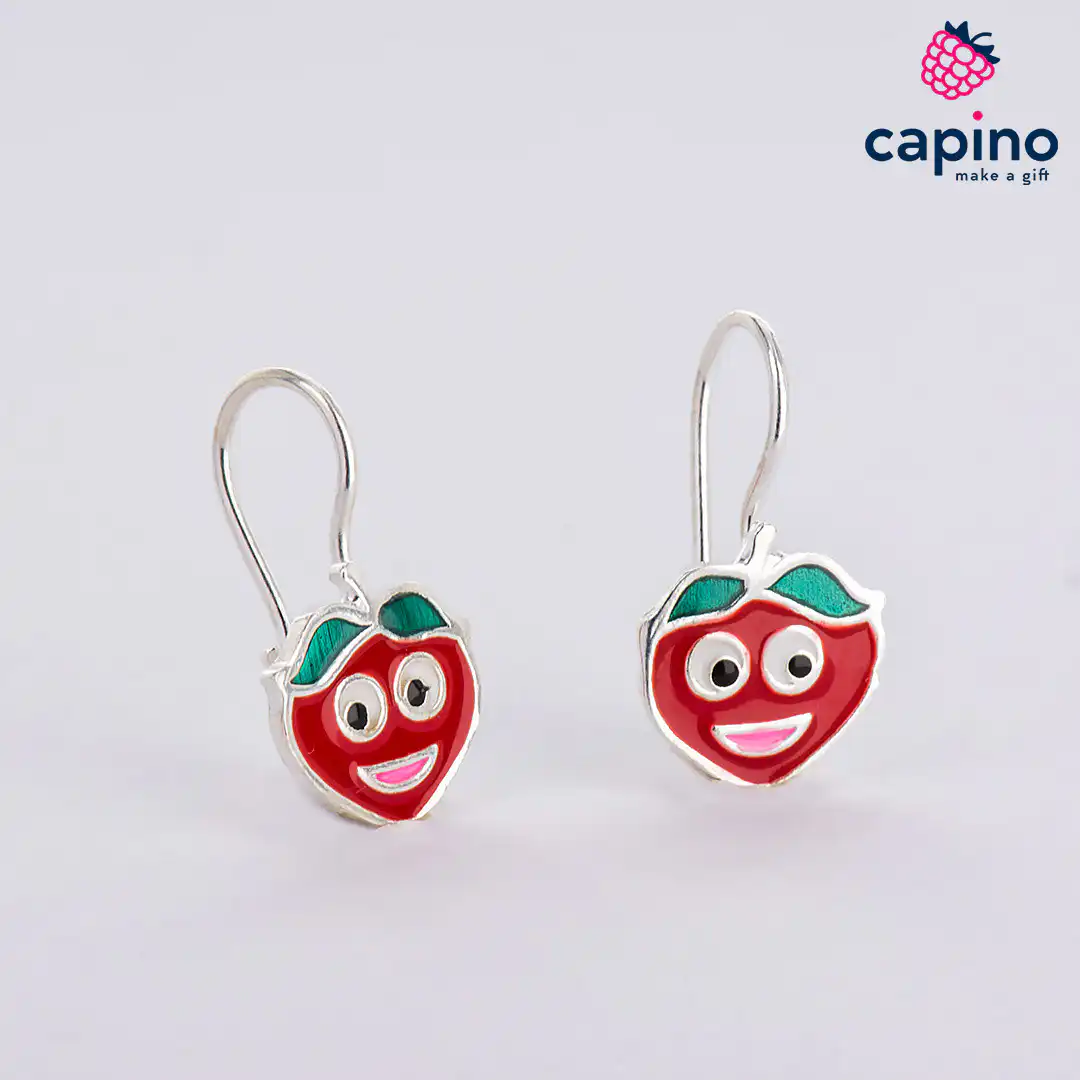 Pendientes para niñas fresa de plata Roxy