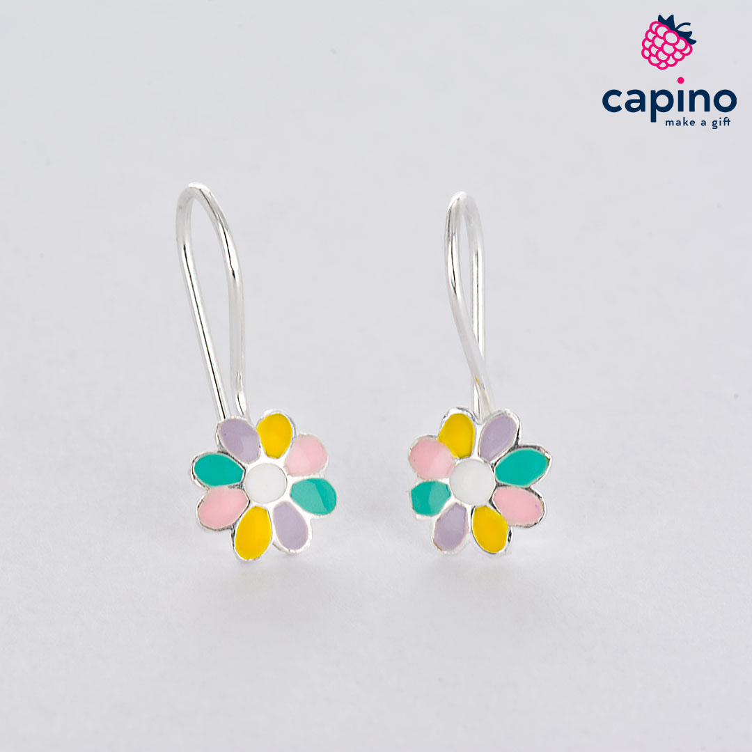 Pendientes para niñas margaritas de plata Baby
