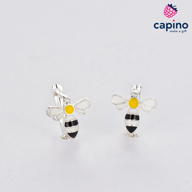 Pendientes para niñas abeja de plata Fiona 1