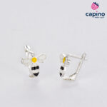 Pendientes para niñas abeja de plata Fiona 3