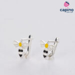 Pendientes para niñas abeja de plata Fiona 4
