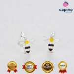 Pendientes para niñas abeja de plata Fiona 5