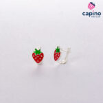 Pendientes para niñas fresa de plata Mittens 3